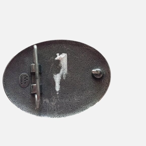 One-of-a-Kind Handcrafted Clay Belt Buckle Peace Skull Cross Vegas Hippie main image 6